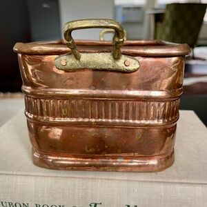 Vintage | Copper Planter | Copper Pot with Brass Handles | Gardening Home Decor